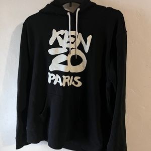 KENZO "KANJI Logo" Printed Hoodie Black XL *EXCELLENT CONDITION*